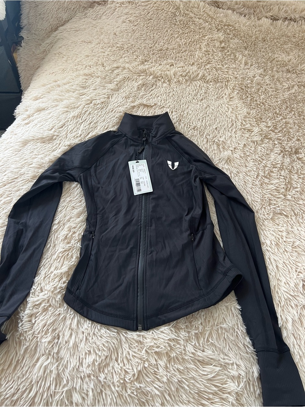 Women’s Black Utility Zip-Front Jacket with Emblem
